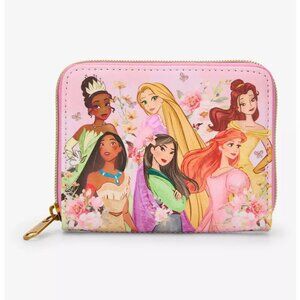 Loungefly Disney Princess Wallet Princess Group Floral Zip Around